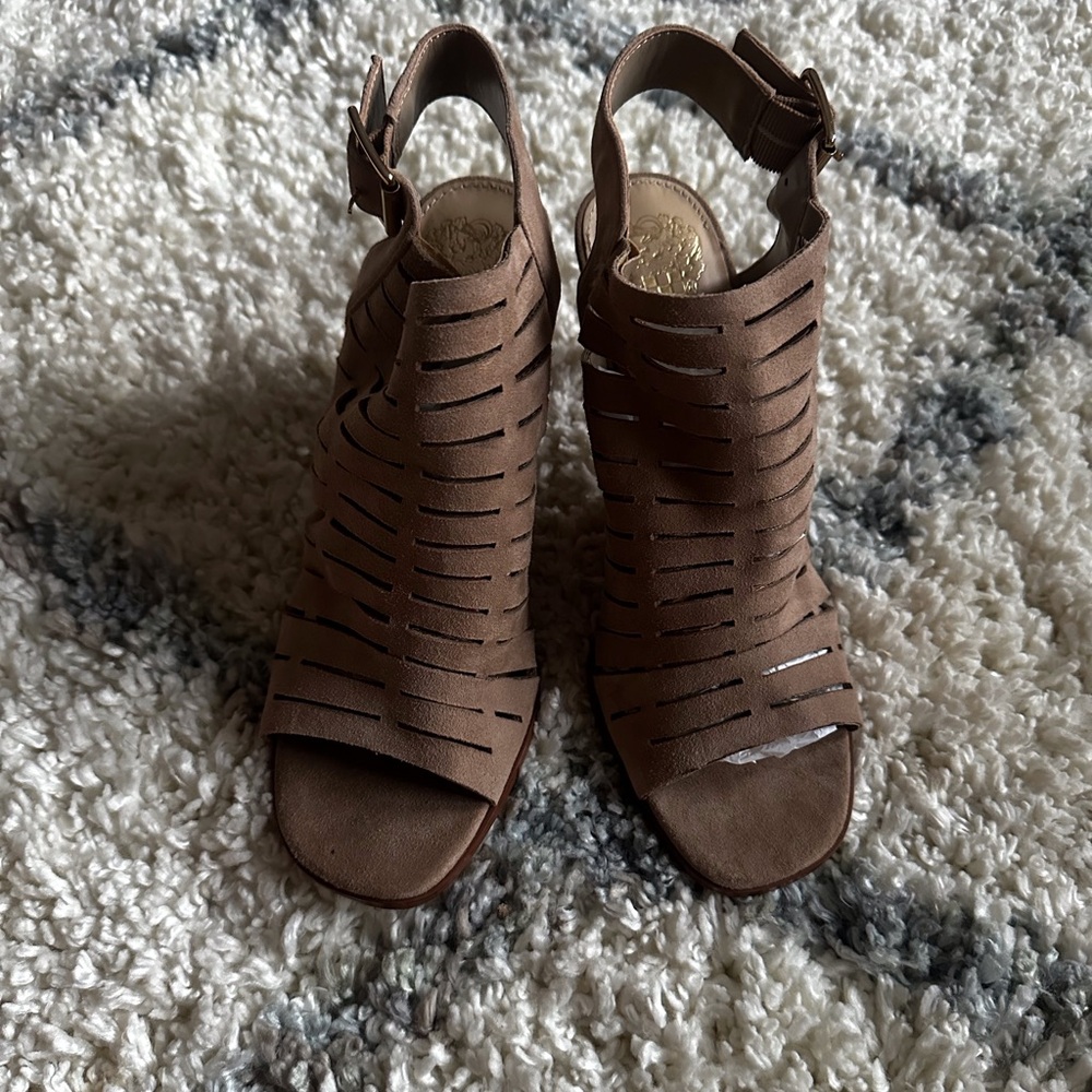 Vince Camuto Jaxline Caged Leather Stiletto Heels Sandal 8.5